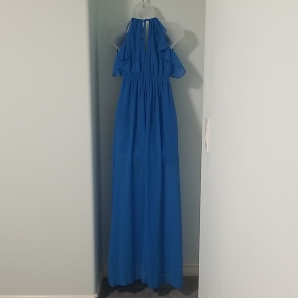 Blue chiffon summer gown - Picture 2 of 5